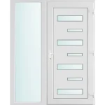 150x210 jobbos Charlotte 7 üveges bejárati ajtó 3 rétegű üveggel és hőszigetelt panellel 5 kamrás fehér Korlátozott ajánlat