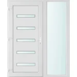 150x210 balos Detroit 5 üveges bejárati ajtó 3 rétegű üveggel és hőszigetelt panellel 5 kamrás fehér Nézd meg most