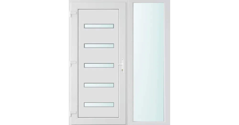 150x210 balos Detroit 5 üveges bejárati ajtó 3 rétegű üveggel és hőszigetelt panellel 5 kamrás fehér Nézd meg most