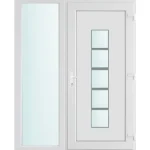 150x210 jobbos El Paso 1 üveges bejárati ajtó 3 rétegű üveggel és hőszigetelt panellel 5 kamrás fehér Szuper akció