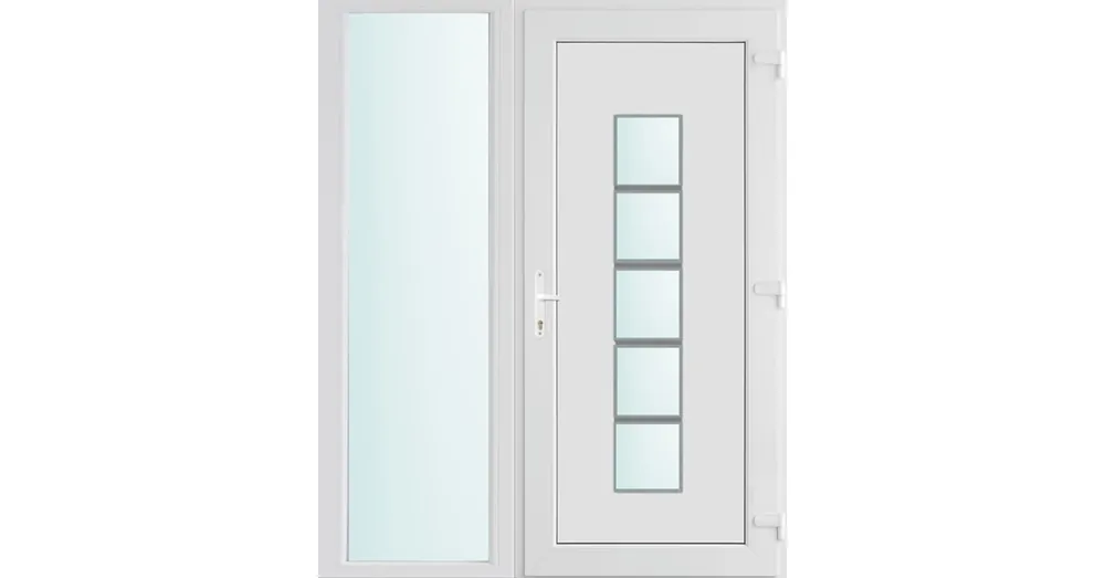 150x210 jobbos El Paso 1 üveges bejárati ajtó 3 rétegű üveggel és hőszigetelt panellel 5 kamrás fehér Szuper akció