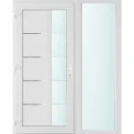 150x210 balos Memphis 1 üveges bejárati ajtó 3 rétegű üveggel és hőszigetelt panellel 5 kamrás fehér Outlet