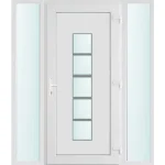 Outlet 160x210 jobbos El Paso 1 üveges bejárati ajtó 3 rétegű üveggel és hőszigetelt panellel 5 kamrás fehér