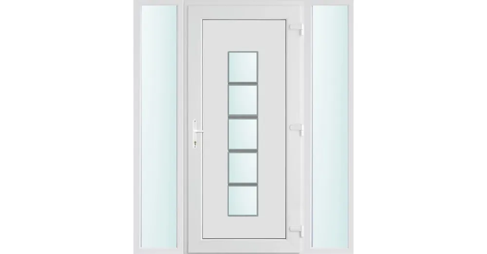 Outlet 160x210 jobbos El Paso 1 üveges bejárati ajtó 3 rétegű üveggel és hőszigetelt panellel 5 kamrás fehér