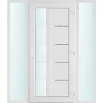 160x210 jobbos Memphis 1 üveges bejárati ajtó 3 rétegű üveggel és hőszigetelt panellel 5 kamrás fehér Szuper akció