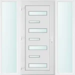 180x210 balos Charlotte 7 üveges bejárati ajtó 3 rétegű üveggel és hőszigetelt panellel 5 kamrás fehér Végkiárusítás