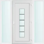 180x210 jobbos El Paso 1 üveges bejárati ajtó 3 rétegű üveggel és hőszigetelt panellel 5 kamrás fehér Gyors kiszállítás