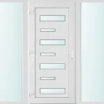 Akció 200x210 balos Charlotte 7 üveges bejárati ajtó 3 rétegű üveggel és hőszigetelt panellel 5 kamrás fehér