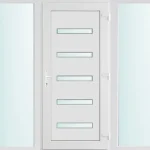 200x210 jobbos Detroit 5 üveges bejárati ajtó 3 rétegű üveggel és hőszigetelt panellel 5 kamrás fehér Árengedmény
