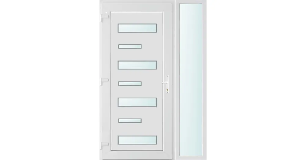 120x210 balos Charlotte 7 üveges bejárati ajtó 3 rétegű üveggel és hőszigetelt panellel 5 kamrás fehér Vásárlói kedvenc