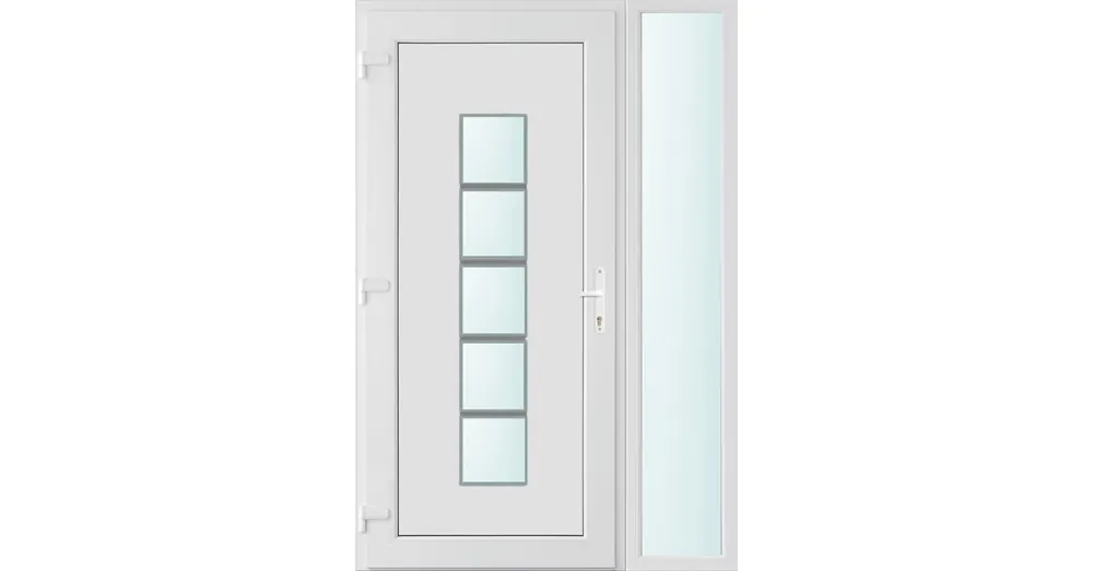 Alacsony ár 120x210 balos El Paso 1 üveges bejárati ajtó 3 rétegű üveggel és hőszigetelt panellel 5 kamrás fehér