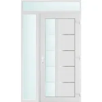 130x240 jobbos Memphis 1 üveges bejárati ajtó 3 rétegű üveggel és hőszigetelt panellel 5 kamrás fehér Legjobb ár