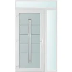 130x240 balos Phoenix 1 üveges bejárati ajtó 3 rétegű üveggel és hőszigetelt panellel 5 kamrás fehér Biztonságos fizetés