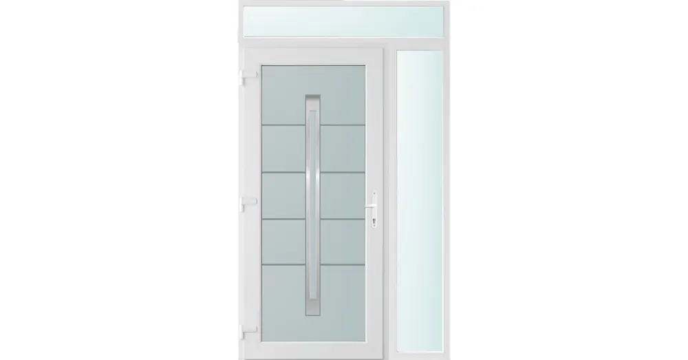 130x240 balos Phoenix 1 üveges bejárati ajtó 3 rétegű üveggel és hőszigetelt panellel 5 kamrás fehér Biztonságos fizetés
