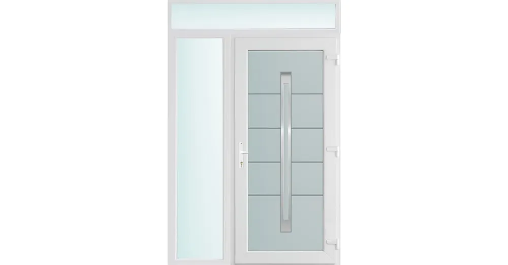 140x240 jobbos Phoenix 1 üveges bejárati ajtó 3 rétegű üveggel és hőszigetelt panellel 5 kamrás fehér Kedvezmény
