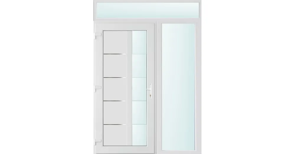 150x240 balos Memphis 1 üveges bejárati ajtó 3 rétegű üveggel és hőszigetelt panellel 5 kamrás fehér Kihagyhatatlan ajánlat