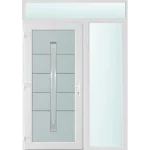Kiárusítás 150x240 balos Phoenix 1 üveges bejárati ajtó 3 rétegű üveggel és hőszigetelt panellel 5 kamrás fehér