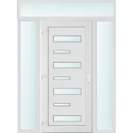 Korlátozott ajánlat 160x240 balos Charlotte 7 üveges bejárati ajtó 3 rétegű üveggel és hőszigetelt panellel 5 kamrás fehér