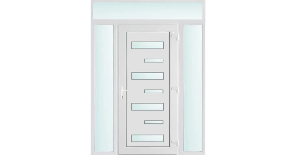 160x240 jobbos Charlotte 7 üveges bejárati ajtó 3 rétegű üveggel és hőszigetelt panellel 5 kamrás fehér Akciós ár