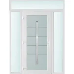 Olcsó 160x240 balos Phoenix 1 üveges bejárati ajtó 3 rétegű üveggel és hőszigetelt panellel 5 kamrás fehér