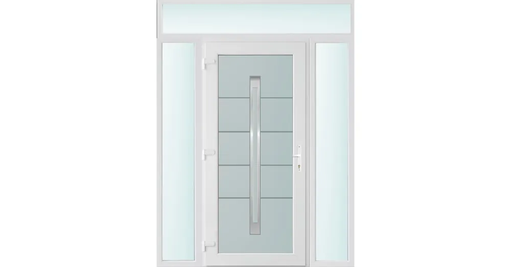 Olcsó 160x240 balos Phoenix 1 üveges bejárati ajtó 3 rétegű üveggel és hőszigetelt panellel 5 kamrás fehér