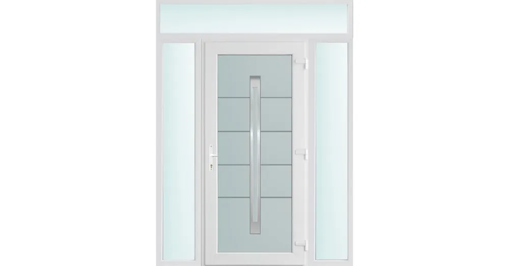 160x240 jobbos Phoenix 1 üveges bejárati ajtó 3 rétegű üveggel és hőszigetelt panellel 5 kamrás fehér Outlet