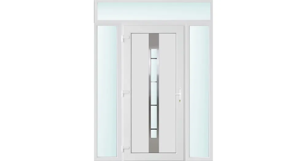 160x240 balos Philadelphia 1 üveges bejárati ajtó 3 rétegű üveggel és hőszigetelt panellel 5 kamrás fehér Gyors szállítás