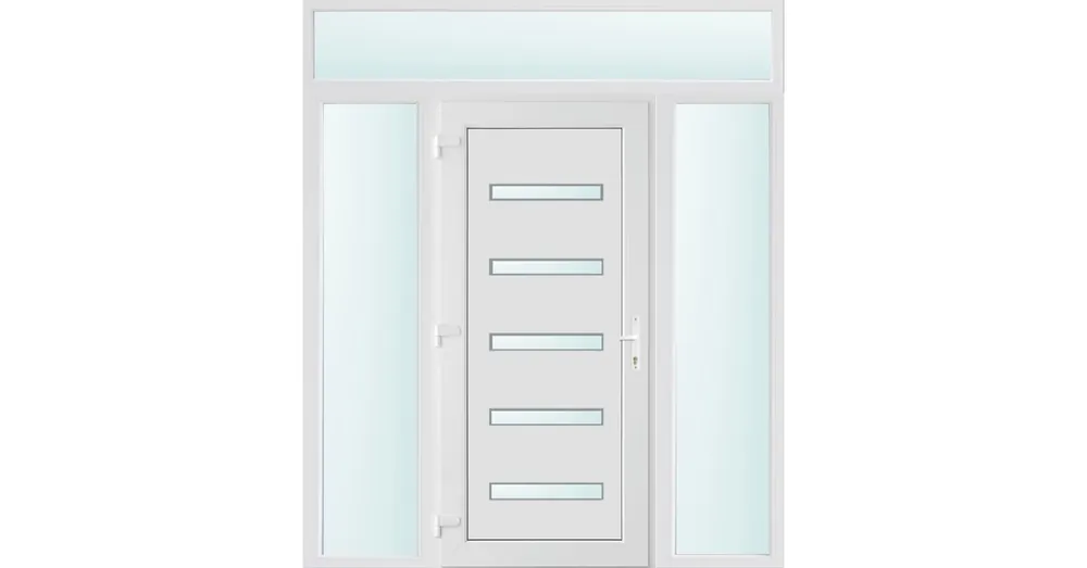 180x240 balos Detroit 5 üveges bejárati ajtó 3 rétegű üveggel és hőszigetelt panellel 5 kamrás fehér Expressz kézbesítés