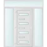 200x240 balos Charlotte 7 üveges bejárati ajtó 3 rétegű üveggel és hőszigetelt panellel 5 kamrás fehér Outlet