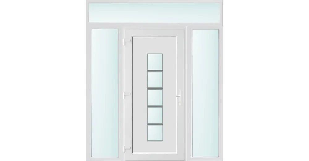 200x240 balos El Paso 1 üveges bejárati ajtó 3 rétegű üveggel és hőszigetelt panellel 5 kamrás fehér Utolsó esély