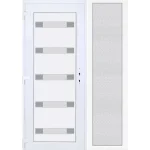 Olcsó 150x210 balos Hidas 5 üveges bejárati ajtó 3 rétegű üveggel extra vastag hőszigetelt panellal oldalvilágítóval 5 kamrás fehér
