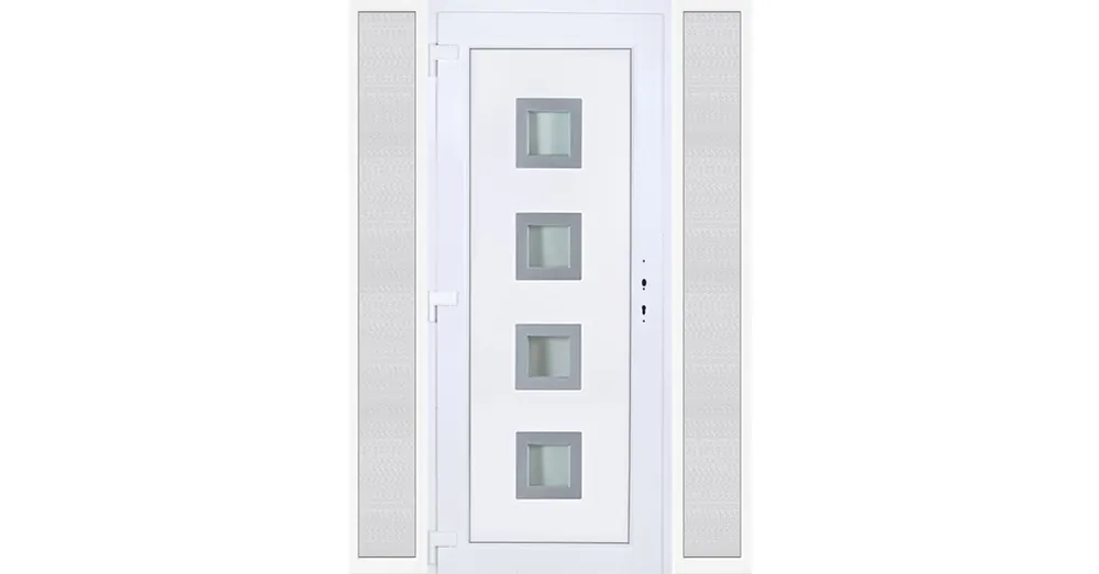 160x210 balos Bihar 4 üveges bejárati ajtó 3 rétegű üveggel extra vastag hőszigetelt panellal oldalvilágítóval 5 kamrás fehér Nézd meg most