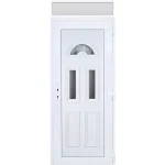 Outlet 100x240 jobbos Köln 3 üveges bejárati ajtó 3 rétegű üveggel extra vastag hőszigetelt panellal felülvilágítóval 5 kamrás fehér