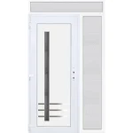 Nézd meg most 140x240 balos Vértes 1 üveges bejárati ajtó 3 rétegű üveggel extra vastag hőszigetelt panellal felül+oldalvilágítóval 5 kamrás fehér