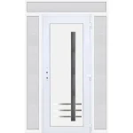 160x240 jobbos Vértes 1 üveges bejárati ajtó 3 rétegű üveggel extra vastag hőszigetelt panellal felül+oldalvilágítóval 5 kamrás fehér Akció