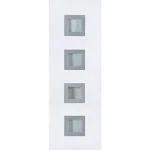 Azonnal elérhető Bihar 4 üveges ajtópanel 24 mm vastagságú, fehér színben