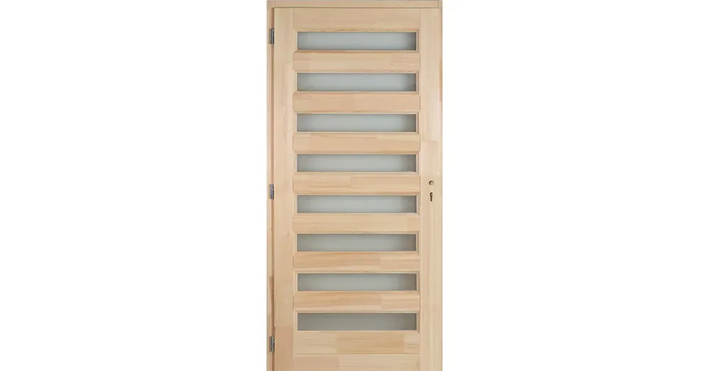 Outlet Zebra 8 üveges fa bejárati ajtó, borovi fenyőből, balos